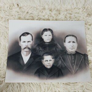 Vintage 1998 Reproduction Copy of Victorian Family Creepy Black & White 8x10 {D}